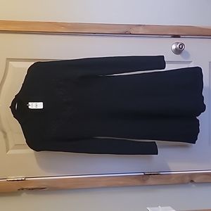 Express Large long sleeve black sweater dress NWT lace design across chest